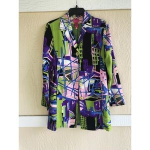 Dandy by Randi M city scape blazer trench coat